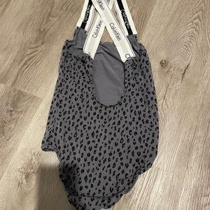 Calvin Klein one piece top in animal print